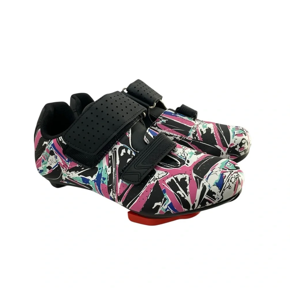 Sdeqa Cycling 2-3 Bolt Indoor‎ Spin Class Outdoor Road Biking Pink Sneaker 7.5